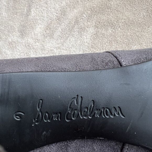 Sam Edelman Kent Microsuede Dark Gray Over the Knee Heeled Boots Women 6 Minimal - Picture 14 of 16